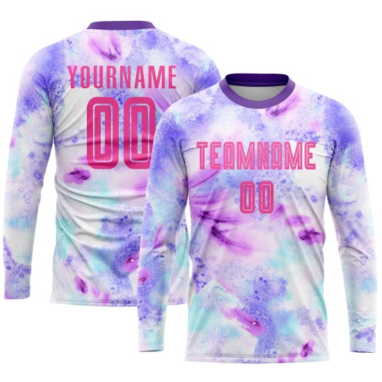 Tie Jersey Uniform Sublimation Dye Soccer Pink-Purple Custom Tie Jersey Uniform Sublimation Dye Soccer Pink-Purple Custom