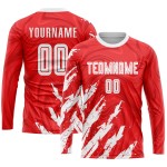 Jersey White Soccer Sublimation Uniform Custom Red Jersey White Soccer Sublimation Uniform Custom Red