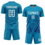 Custom White-Black Soccer Sublimation Blue Uniform Jersey Panther Custom White-Black Soccer Sublimation Blue Uniform Jersey Panther