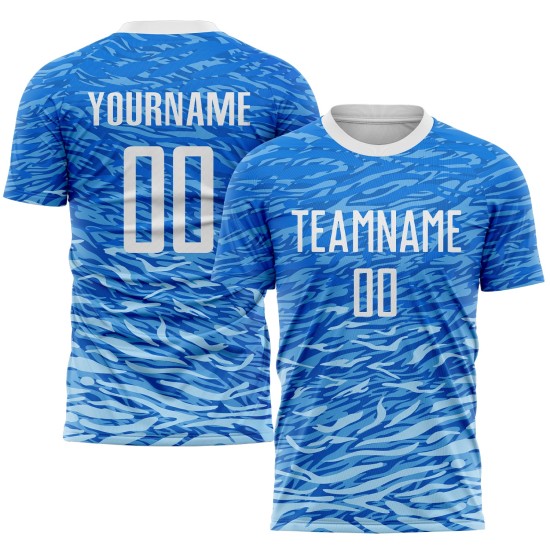 Soccer White Royal Uniform Custom Sublimation Jersey Soccer White Royal Uniform Custom Sublimation Jersey
