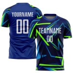 Green Royal Sublimation Jersey Soccer Uniform White-Neon Custom Green Royal Sublimation Jersey Soccer Uniform White-Neon Custom