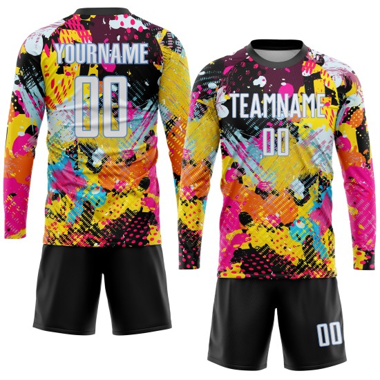 Pattern Uniform Custom Jersey Soccer White-Light Blue Graffiti Sublimation Pattern Uniform Custom Jersey Soccer White-Light Blue Graffiti Sublimation