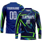 Green Royal Sublimation Jersey Soccer Uniform White-Neon Custom Green Royal Sublimation Jersey Soccer Uniform White-Neon Custom