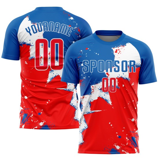 Uniform Soccer Royal Custom Sublimation Jersey Red-White Uniform Soccer Royal Custom Sublimation Jersey Red-White