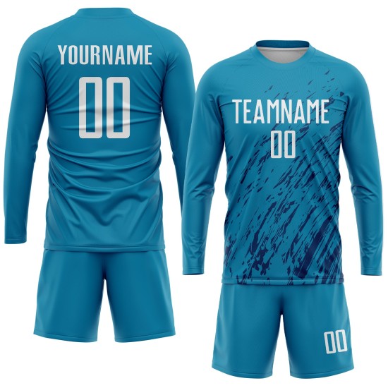Custom White-Black Soccer Sublimation Blue Uniform Jersey Panther Custom White-Black Soccer Sublimation Blue Uniform Jersey Panther