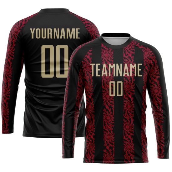Black Uniform Jersey Gold-Red Vegas Sublimation Custom Soccer Black Uniform Jersey Gold-Red Vegas Sublimation Custom Soccer