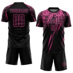 Black Uniform Jersey Soccer Sublimation Pink Custom Black Uniform Jersey Soccer Sublimation Pink Custom