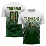 Jersey Uniform Gold Sublimation Custom Green-Old Soccer White Jersey Uniform Gold Sublimation Custom Green-Old Soccer White