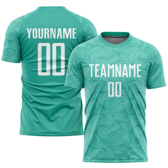 Uniform Aqua Soccer White Jersey Sublimation Custom Uniform Aqua Soccer White Jersey Sublimation Custom