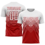 Red Sublimation White Soccer Uniform Jersey Custom Red Sublimation White Soccer Uniform Jersey Custom