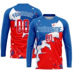 Uniform Soccer Royal Custom Sublimation Jersey Red-White Uniform Soccer Royal Custom Sublimation Jersey Red-White