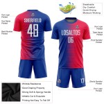 Sublimation Custom White-Royal Uniform Jersey Soccer Red Sublimation Custom White-Royal Uniform Jersey Soccer Red