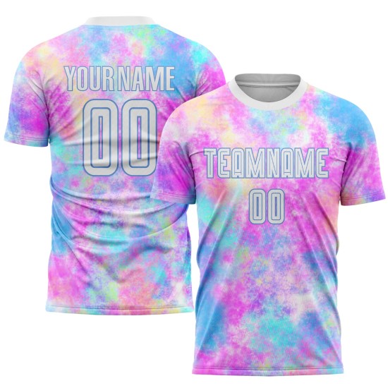 Tie Jersey Soccer Blue White-Light Sublimation Uniform Custom Dye Tie Jersey Soccer Blue White-Light Sublimation Uniform Custom Dye