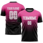 Fade White-Black Pink Custom Sublimation Fashion Soccer Jersey Uniform Fade White-Black Pink Custom Sublimation Fashion Soccer Jersey Uniform