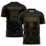 Soccer Gold Sublimation Jersey Custom Old Black Uniform Soccer Gold Sublimation Jersey Custom Old Black Uniform