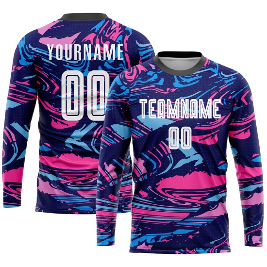 Soccer Uniform Custom Sublimation Jersey White-Pink Figure Soccer Uniform Custom Sublimation Jersey White-Pink Figure