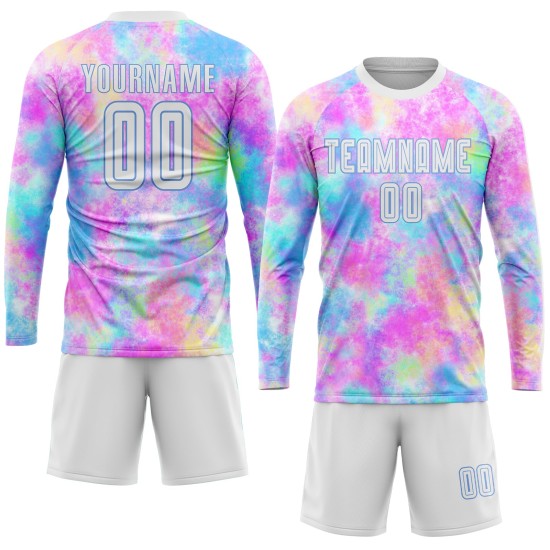 Tie Jersey Soccer Blue White-Light Sublimation Uniform Custom Dye Tie Jersey Soccer Blue White-Light Sublimation Uniform Custom Dye