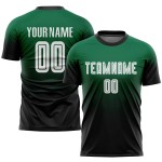 Uniform Fade Green White-Black Soccer Jersey Sublimation Kelly Custom Fashion Uniform Fade Green White-Black Soccer Jersey Sublimation Kelly Custom Fashion