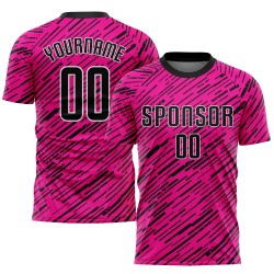 Sublimation Jersey Black-White Uniform Custom Soccer Pink