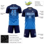 Soccer Jersey Powder Custom Sublimation Uniform Navy Blue-White Soccer Jersey Powder Custom Sublimation Uniform Navy Blue-White