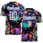 Uniform Soccer White-Light Graffiti Jersey Sublimation Blue Pattern Custom Uniform Soccer White-Light Graffiti Jersey Sublimation Blue Pattern Custom