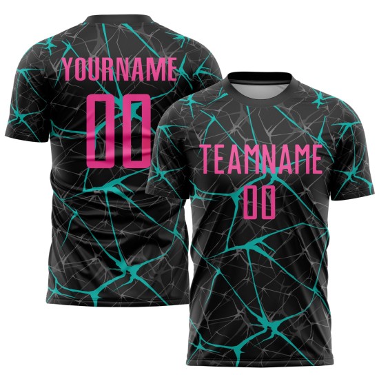 Jersey Soccer Pink-Aqua Black Uniform Custom Sublimation Jersey Soccer Pink-Aqua Black Uniform Custom Sublimation