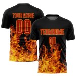 Sublimation Red-Gold Black Flame Soccer Uniform Custom Jersey Sublimation Red-Gold Black Flame Soccer Uniform Custom Jersey