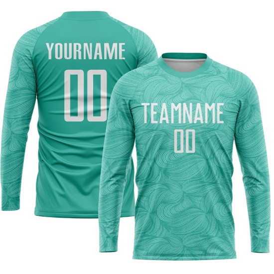Uniform Aqua Soccer White Jersey Sublimation Custom Uniform Aqua Soccer White Jersey Sublimation Custom
