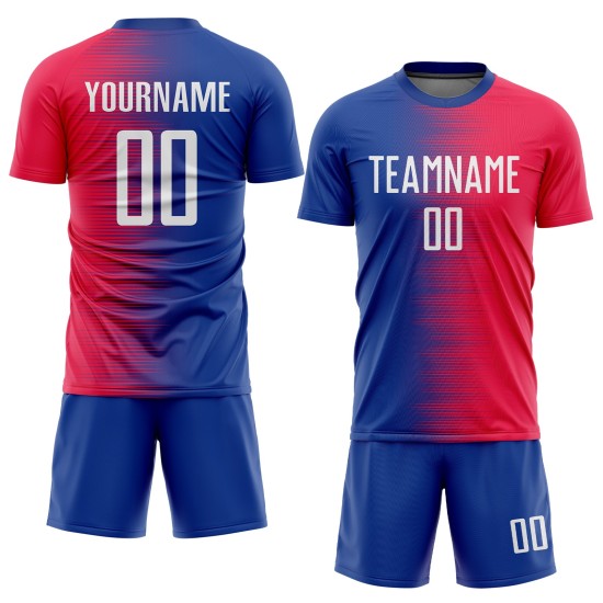 Sublimation Custom White-Royal Uniform Jersey Soccer Red Sublimation Custom White-Royal Uniform Jersey Soccer Red
